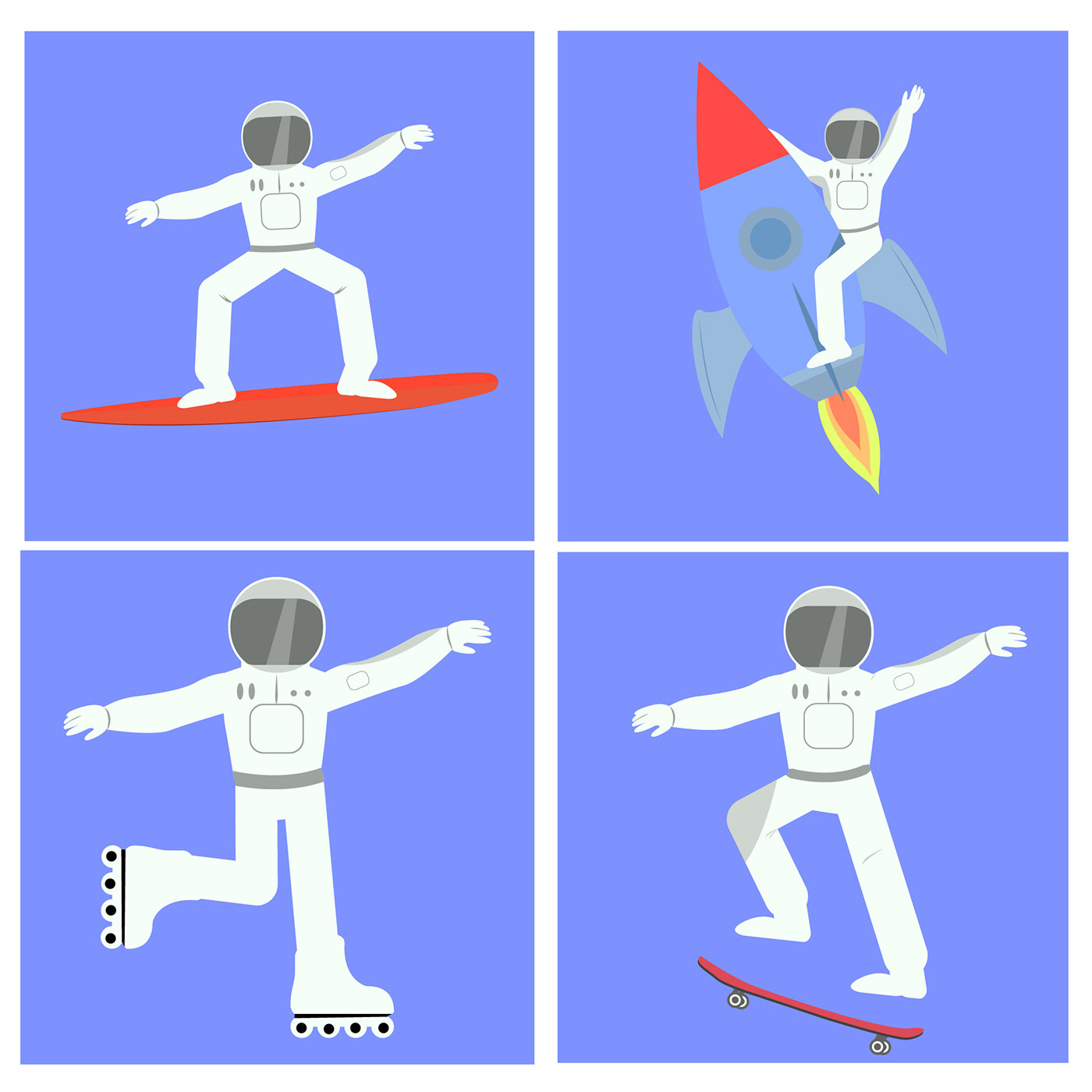 cosmonaut extreme moon Planets rocket roller skate skateboarding Space  space suite surfing