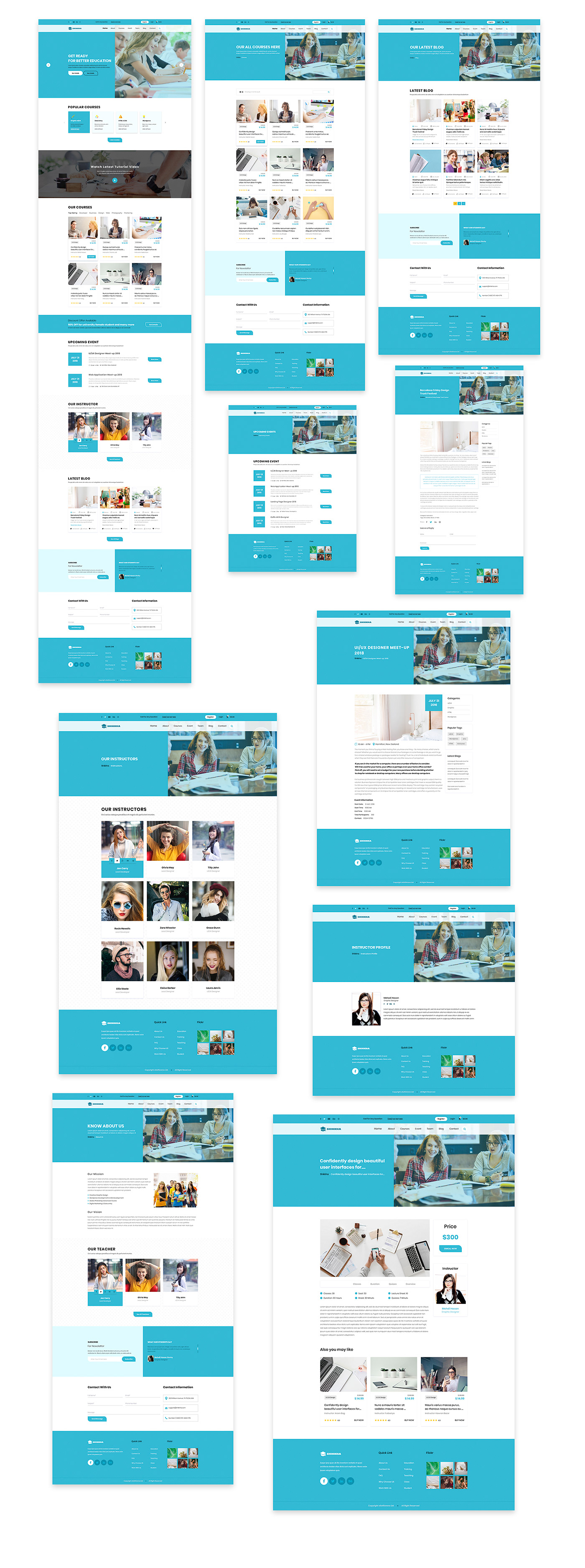 ui design UX design Web Design  user interface user experience graphic design  Education Website themeforest landing page design