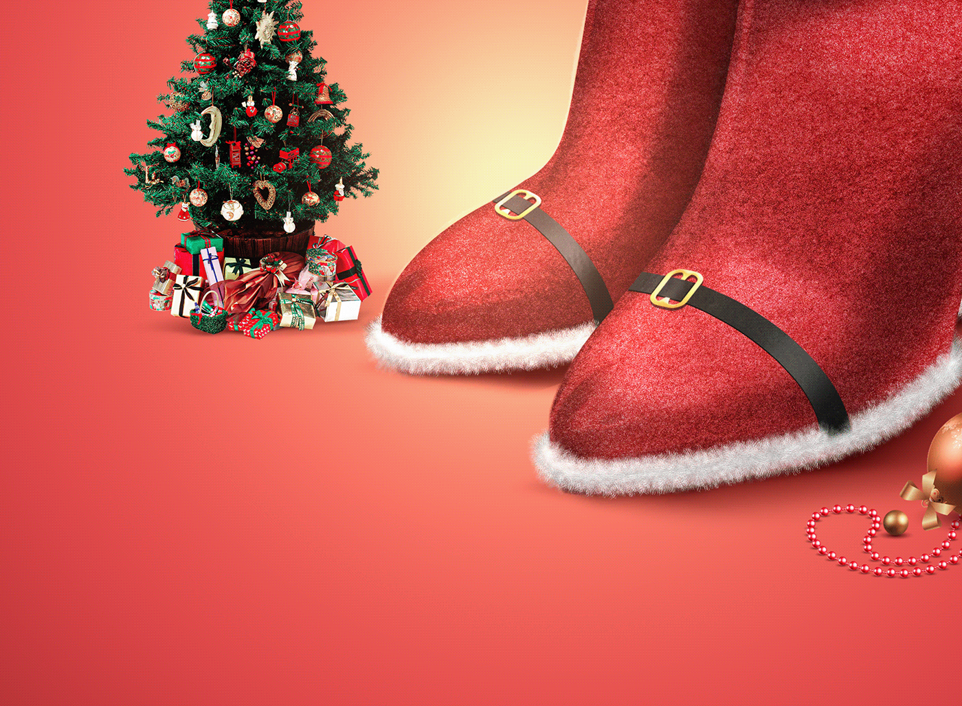 Cairo Festival City celebrate Christmas mall manipulation photo compositing santa shoes Shopping skates