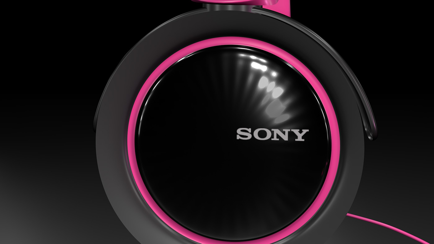 animacion animacion 3d cinema 4d music texture headphones Sony pink
