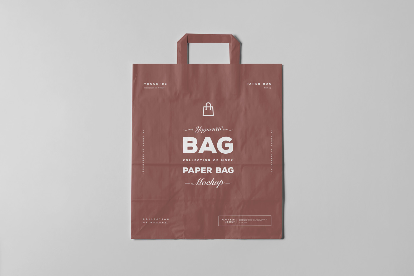 bag shoping print paper Mockup photoshop hendles