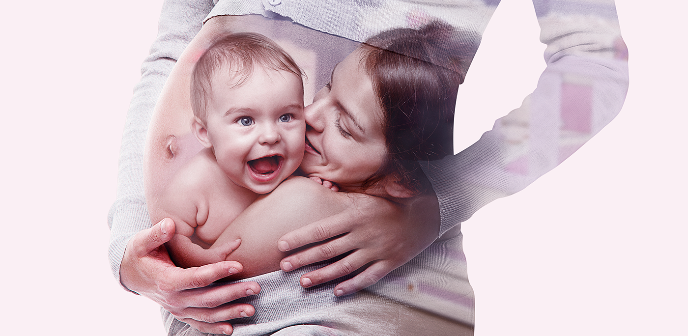 double exposure Advertising  photoshop retouching  pregnant couple child