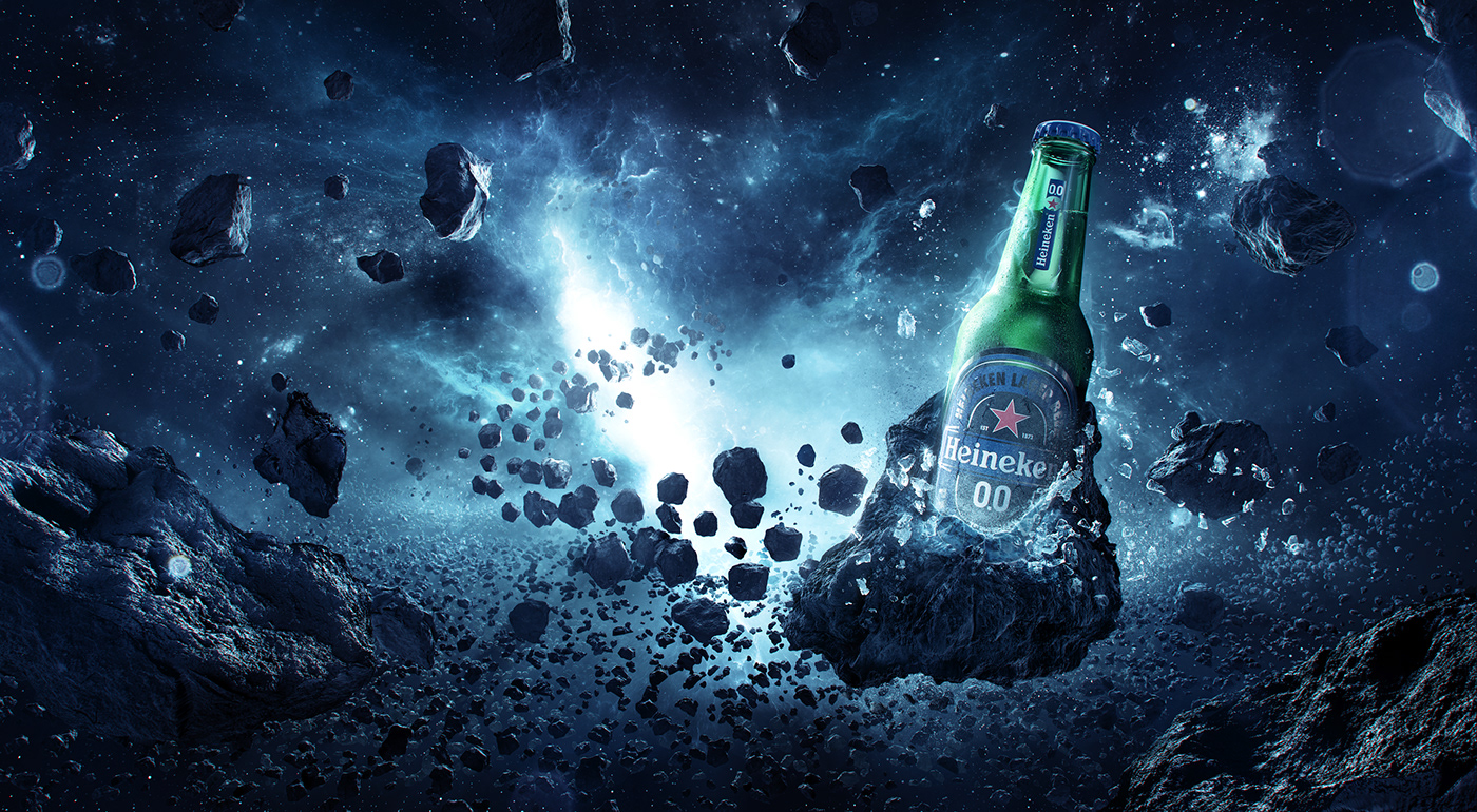 beer ice light Mattepainting Meteors modo retouching  Space  stars substance