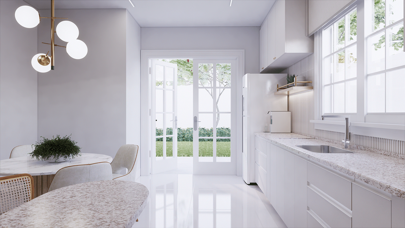 3D architecture archviz arquitectura CGI enscape interior design  kitchen Render SketchUP