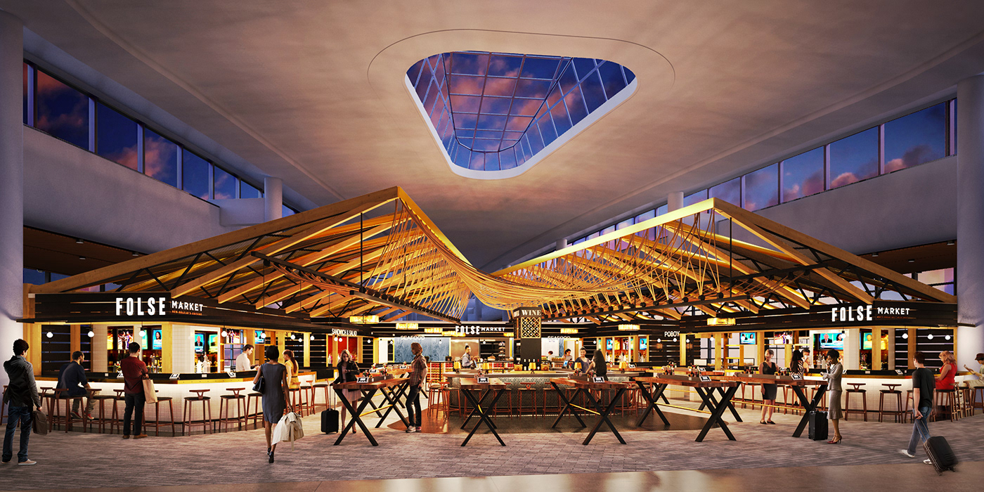 airport Food  interiors luxury MSY nola restaurant Retail Shopping terminal