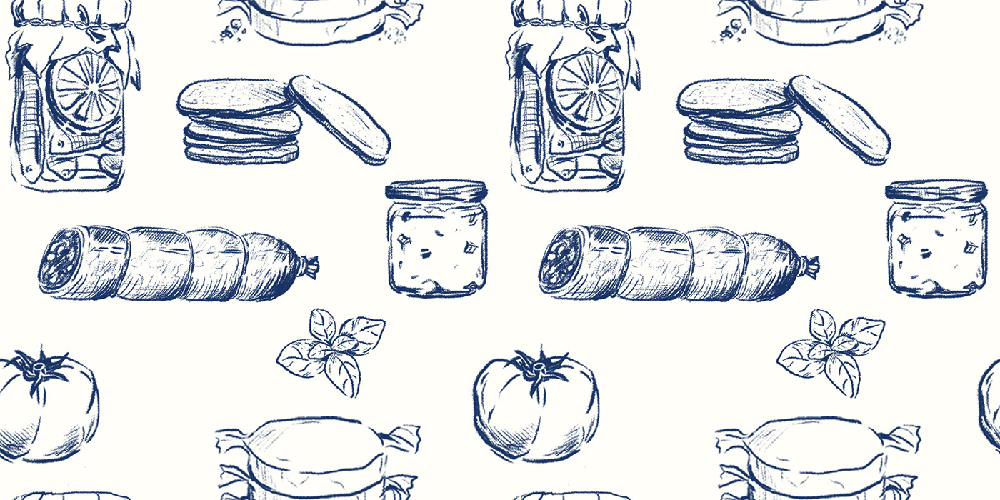 Brand Illustrations Digital Art  digital illustration Drawing  Food  food illustration ILLUSTRATION  instagram posts pattern shop