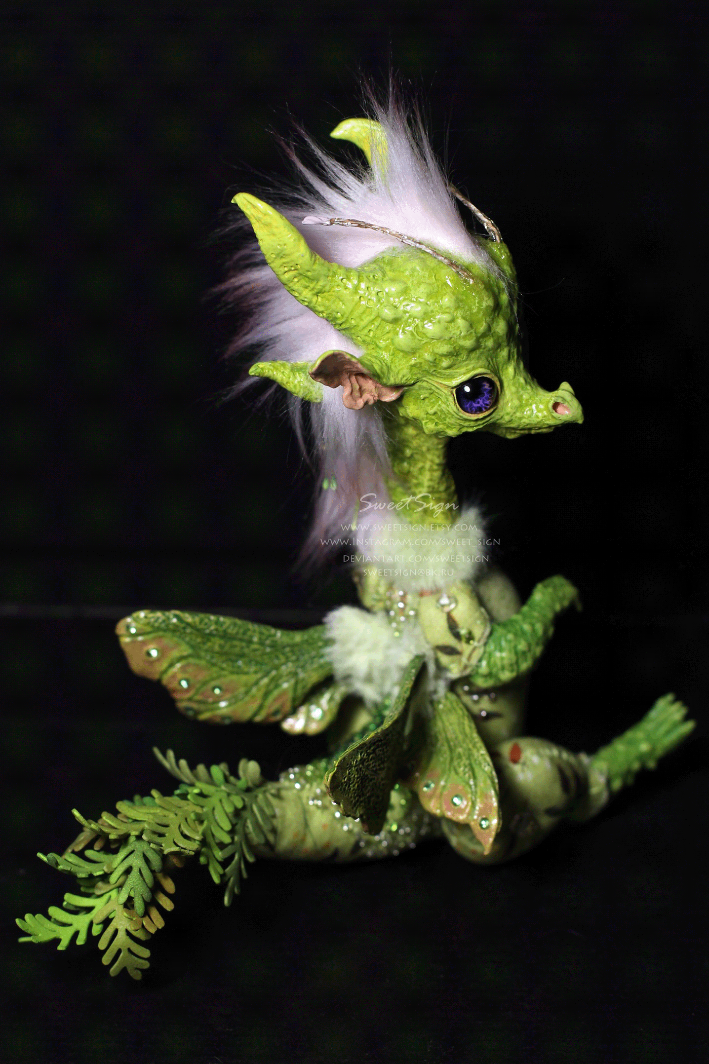 dragon art doll fantasy creature art toy figurine fairy forest faerie cute toy