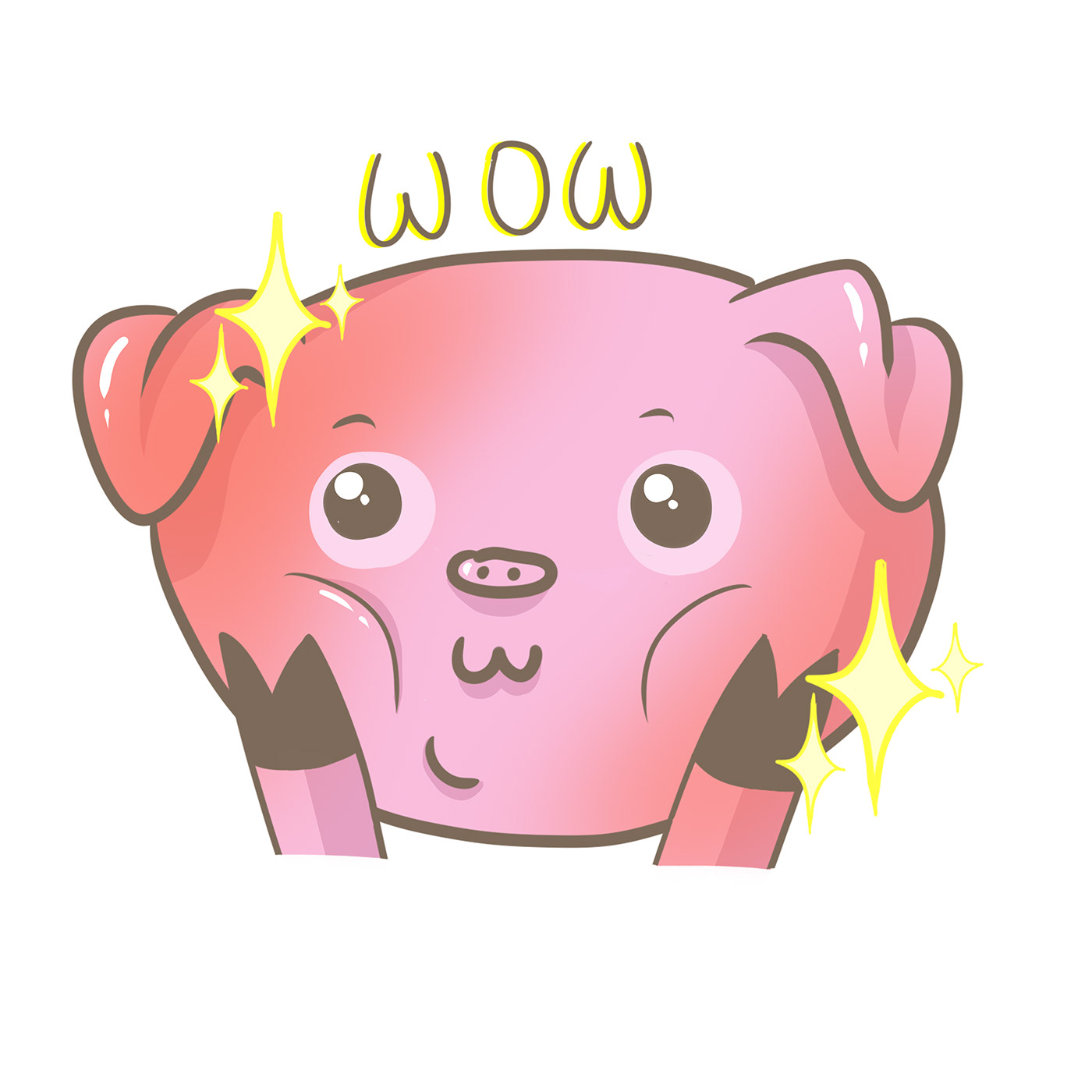 pig cute pig wow pink cute ILLUSTRATION  art sai cute animals piggy