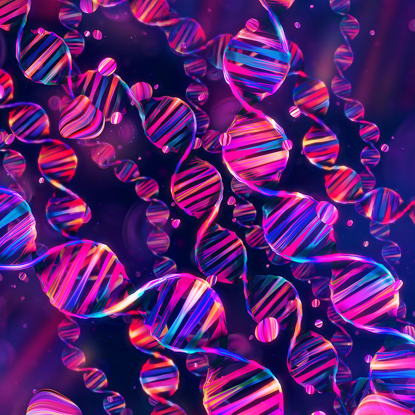 3D abstract Album color cover DNA Illustrator neon vector vibrant