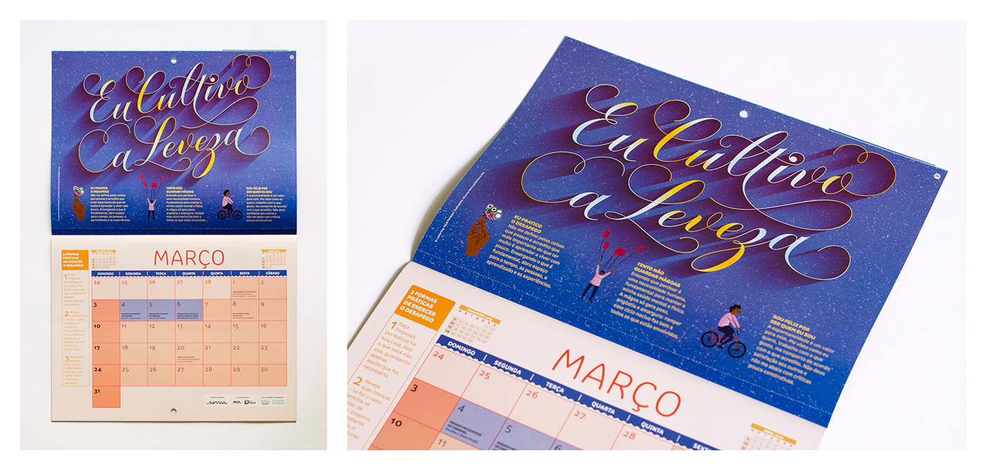 type lettering Sauê Ferlauto Calligraphy   Letterform ILLUSTRATION  calendar print editorial Editora MOL