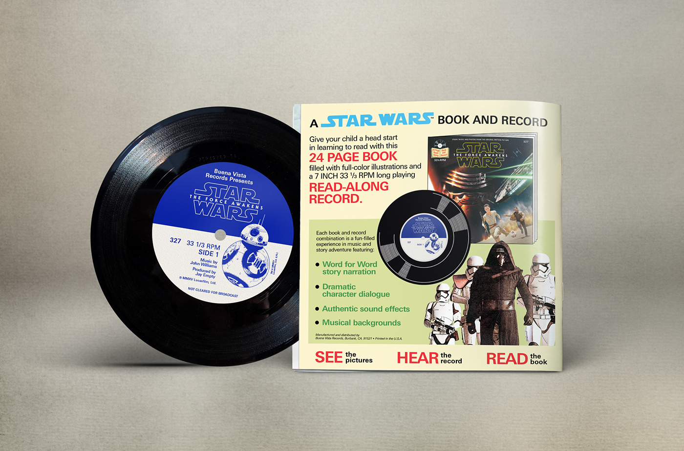star wars The Force Awakens #ForceFriday Retro read-along record vinyl Disneyland
