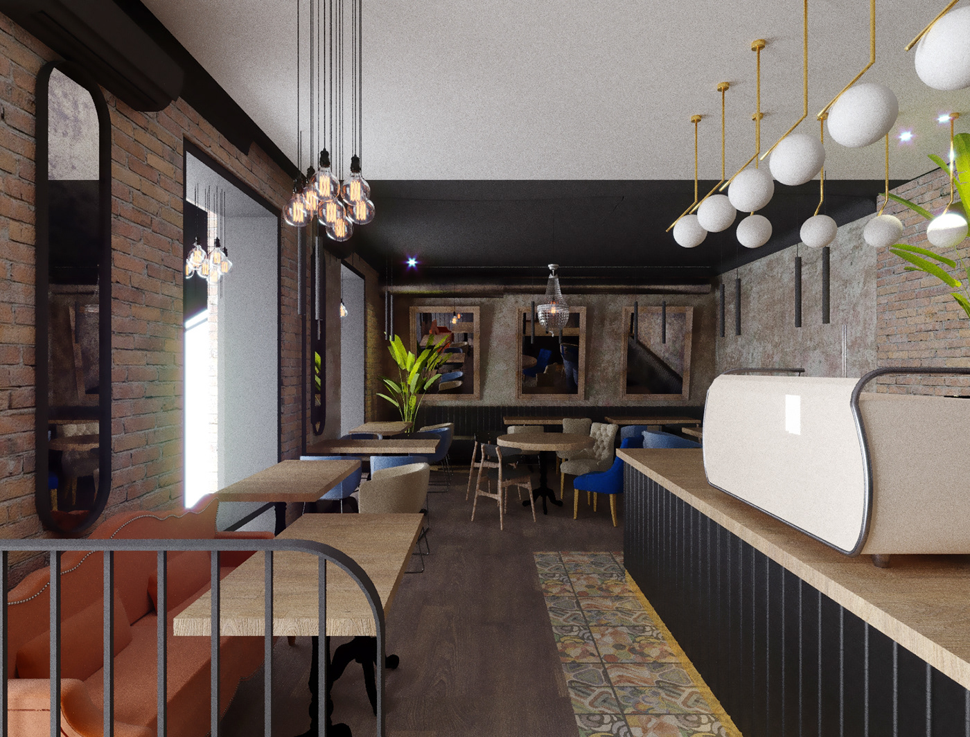 caffee restaurant designe HORECA design visualization Project coffee shop cafe лофт kievphotographer