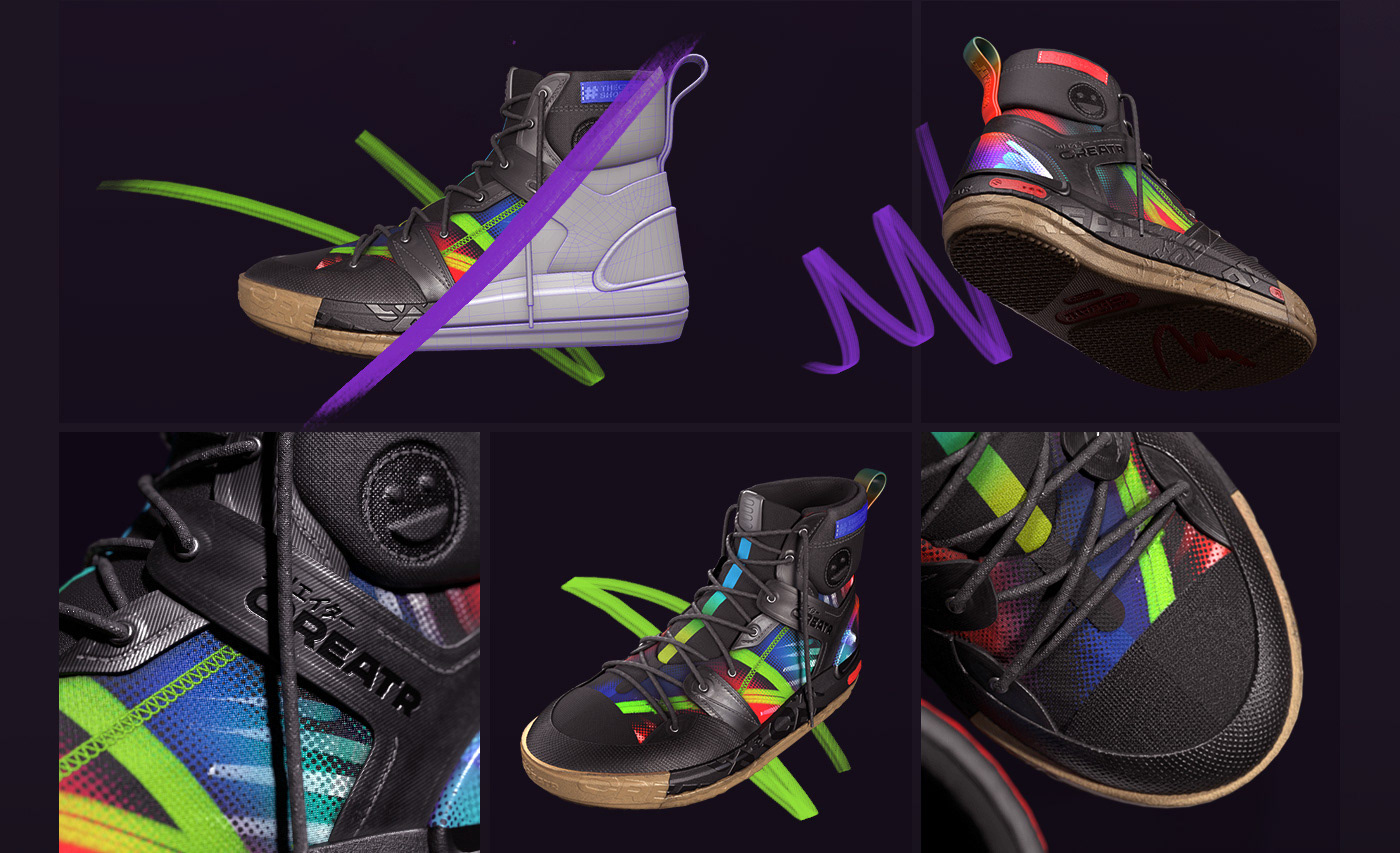 90s concept footwear Retro shoe design shoes design sneakers Substance Painter texturing thegreatshoecase