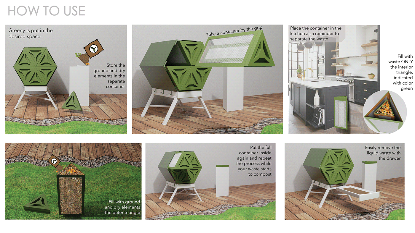 Compost bin composting concept design ecodesign industrial design  portfolio product design  School Project Sustainable Design