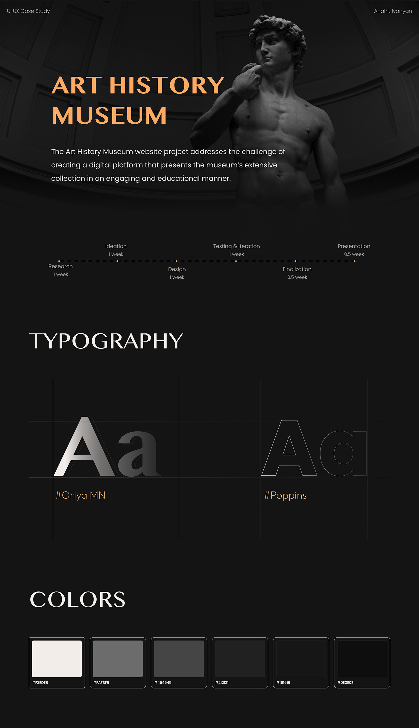 UI/UX Website Web Design  aesthetic minimalistic black and white museum history gallery арт