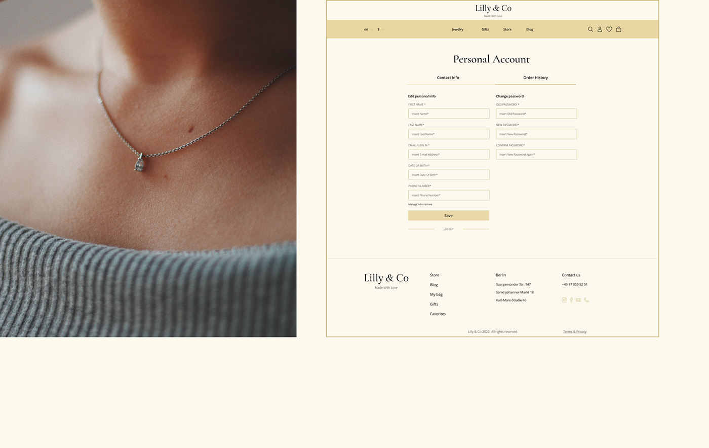 online store UI/UX user interface Website beauty boutique e-commerce jewelry ecommerce Online shop