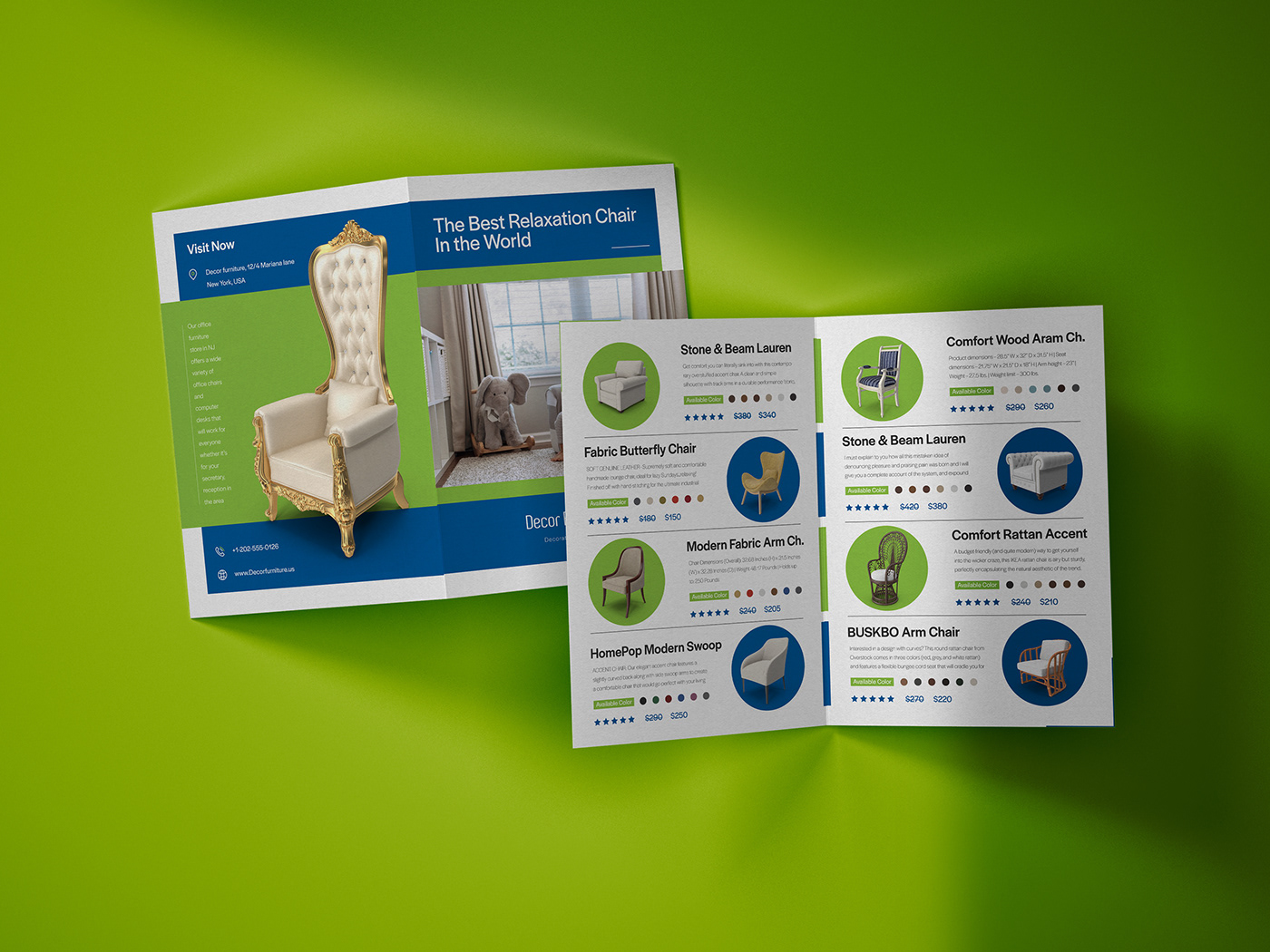 Advertising  bifold Booklet brochure design Designhatt flyer furniture Interior visual identity