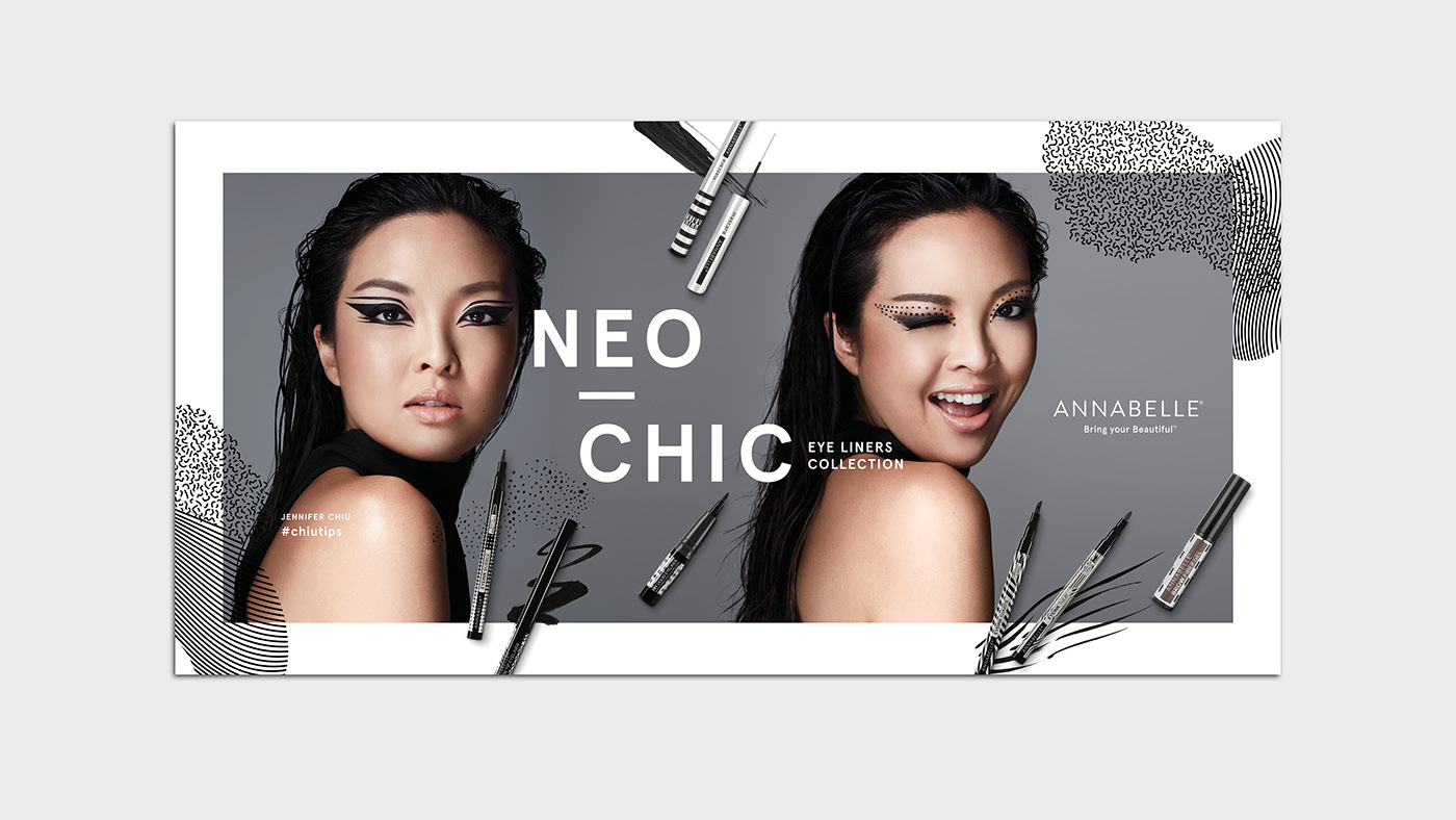 makeup pattern Black&white Annabelle Cosmetic Jennifer Chiu eyeliner
