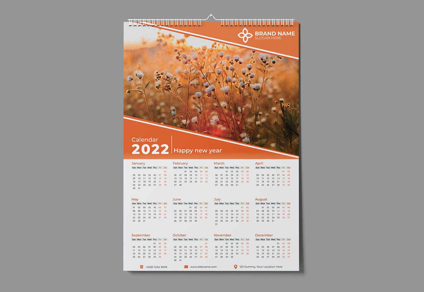 calendar Calendar 2022 calendar design calendar design 2022 Calendar Template card new year one page calendar wall calendar Wall Calendar 2022