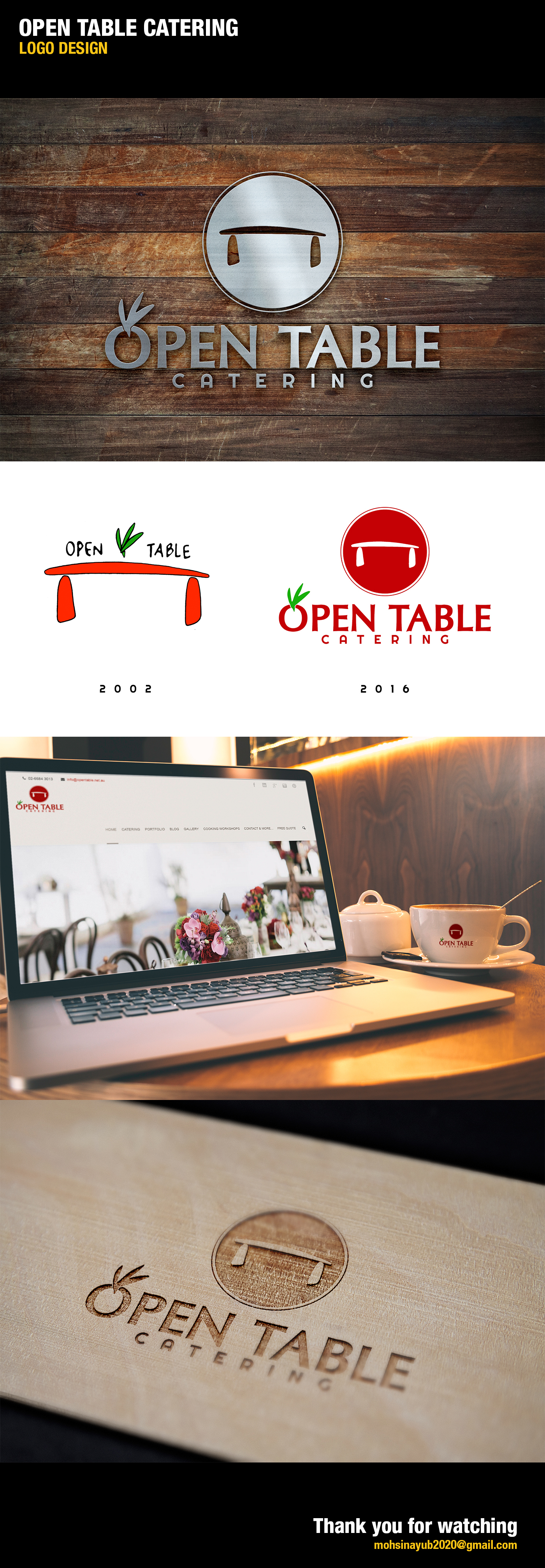 open table catering Logo Design New logo open table catering restaurant logo logo transformation