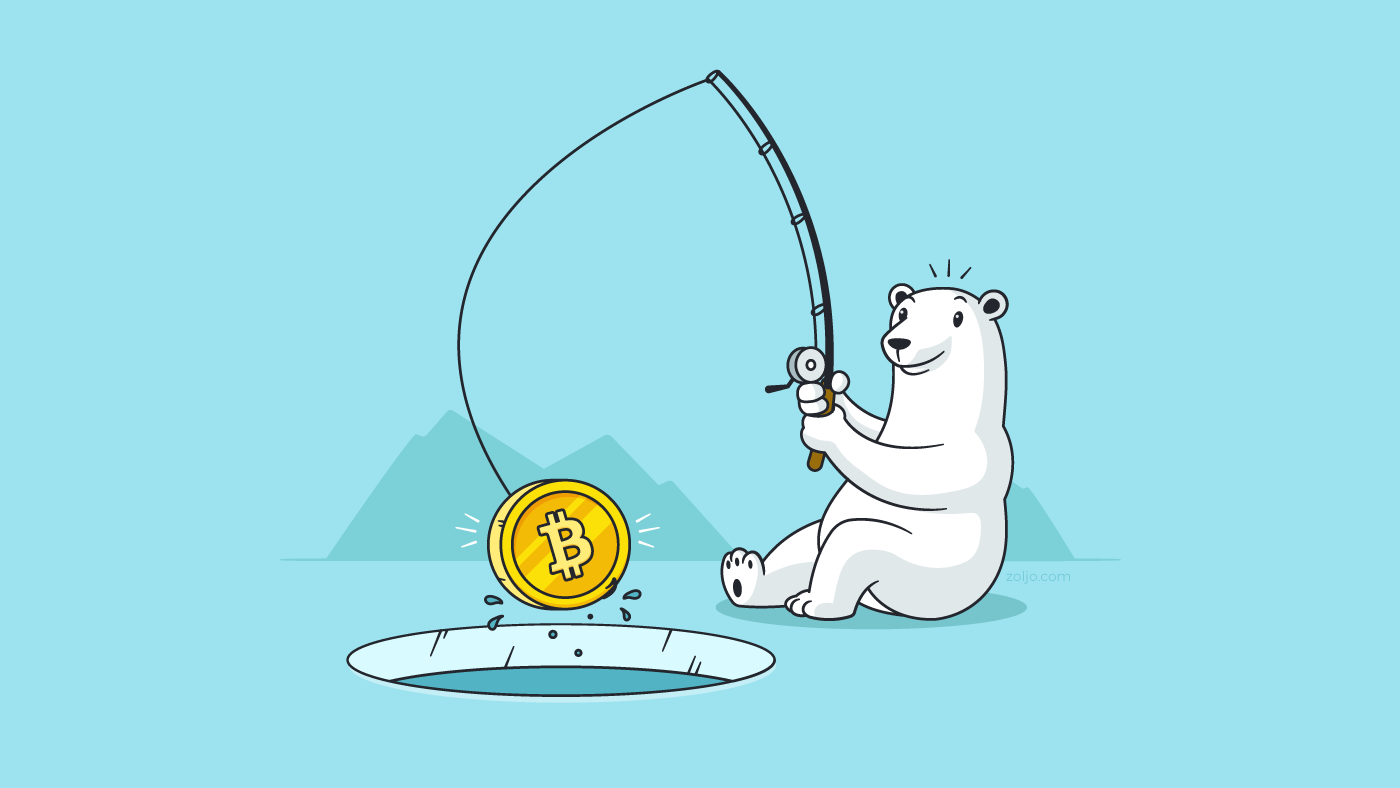ILLUSTRATION  Polar Bear cartoon vector cryptocurrency