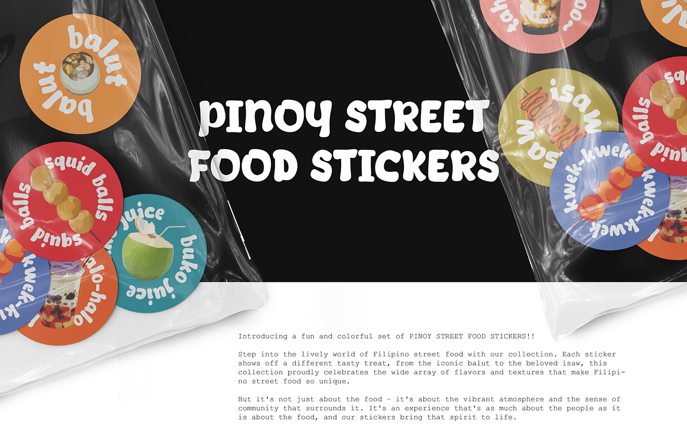 Pinoy Street Food stickers ILLUSTRATION  artwork digital illustration philippines RedBubble product