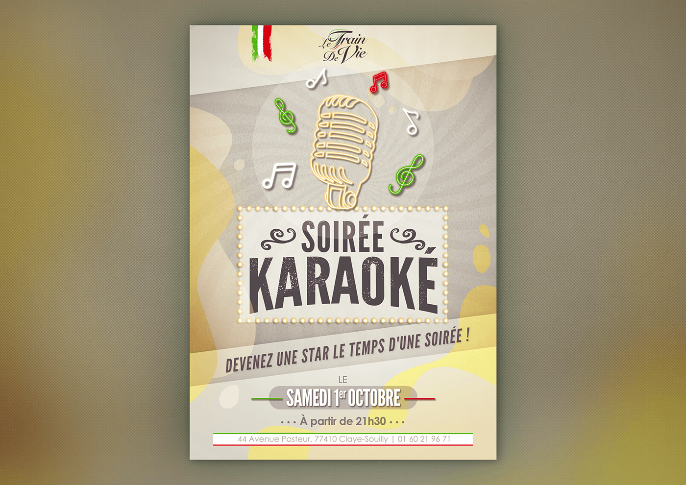 graphic design  Social media post poster flyer karaoke Retro vintage part Event