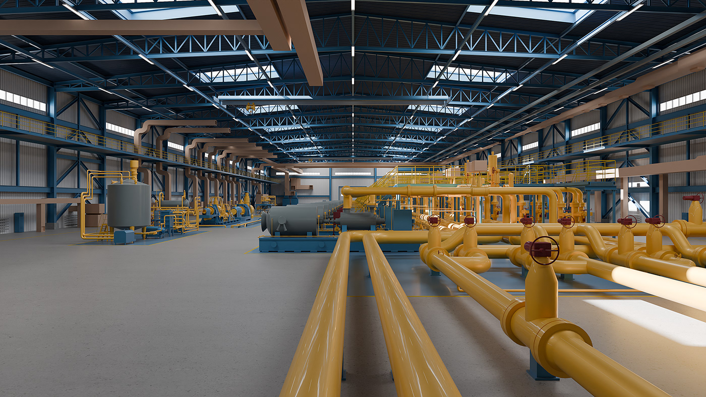 factory Interior warehouse oil Gas