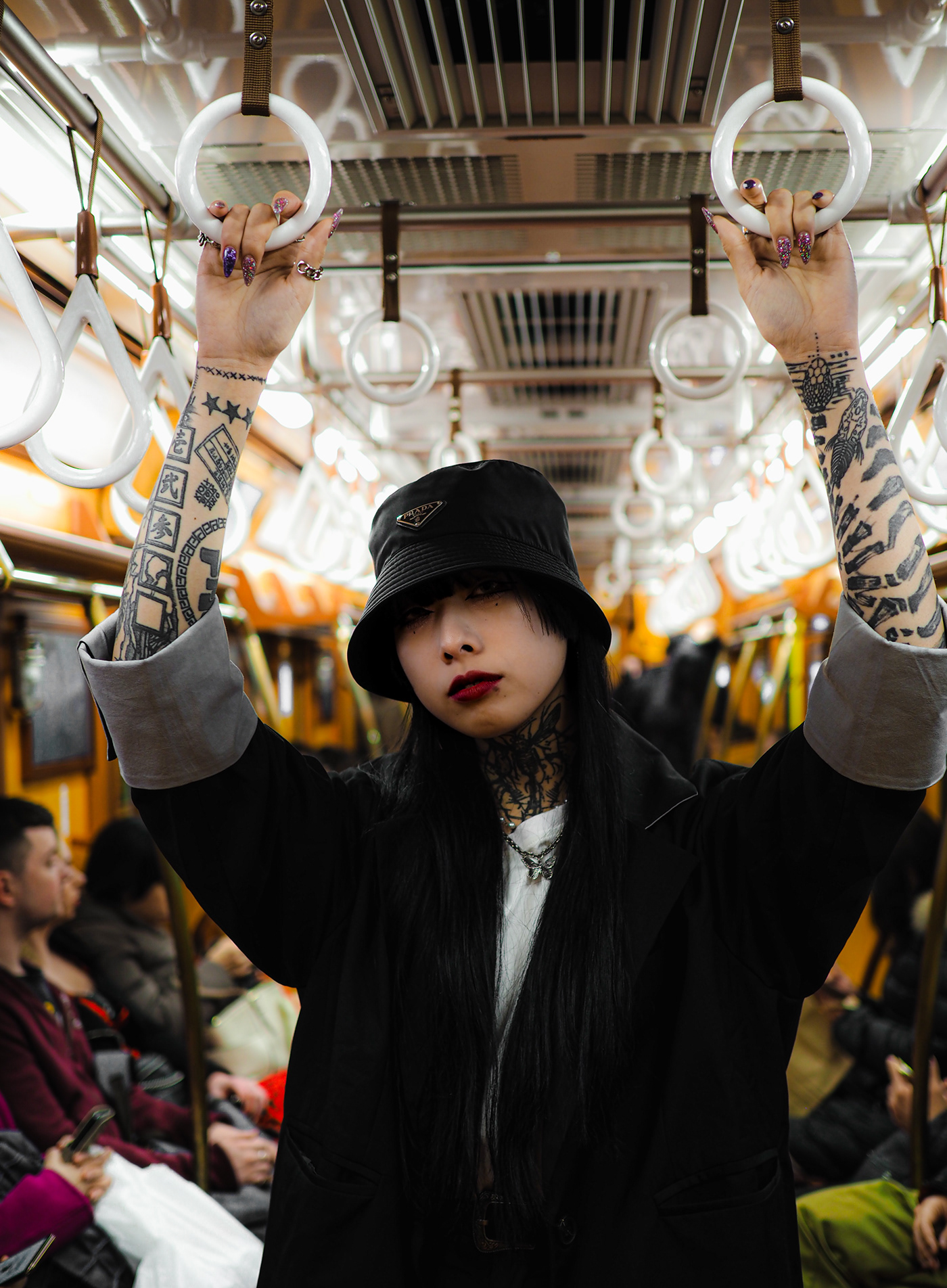 cinematography Fashion  girl japan lifestyle model photoshoot portrait subway tatoo