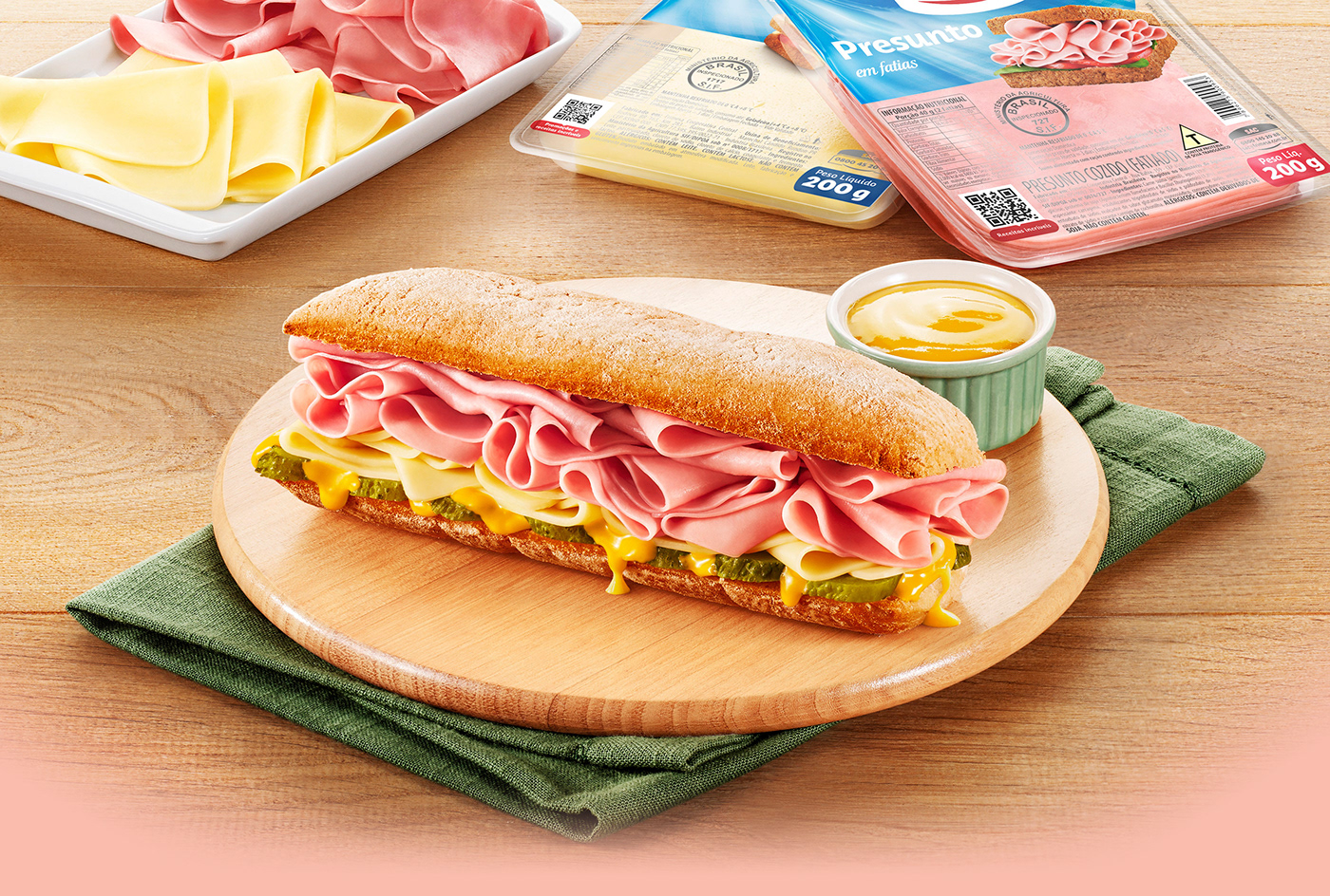 ad Advertising  Cheese ham package Packaging presunto queijo sanduíche sandwich