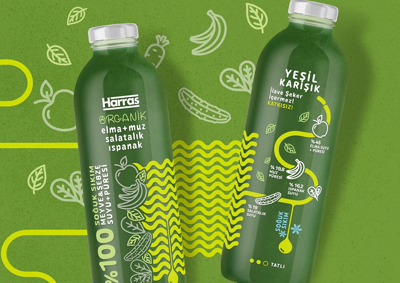 bottle Packaging soft drink organic smoothie healthy juice keyiflifikirler packaging design