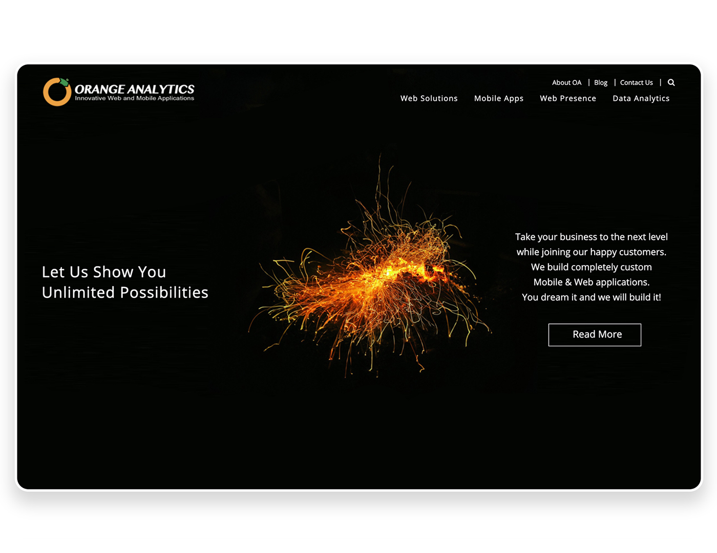 Orange Analytics Website Design