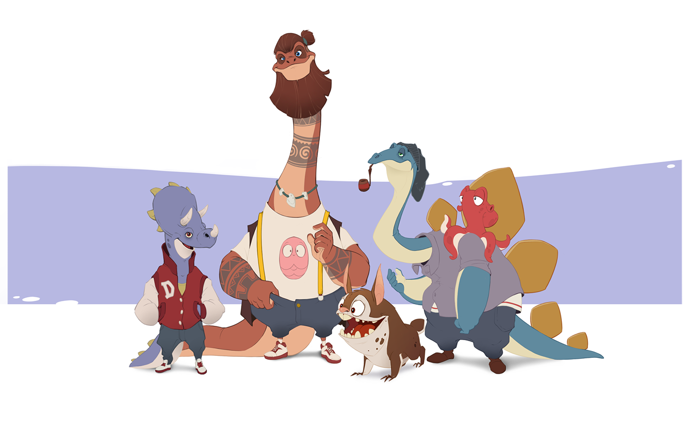 Character design  creature dinosaurs cartoon animation  ILLUSTRATION 