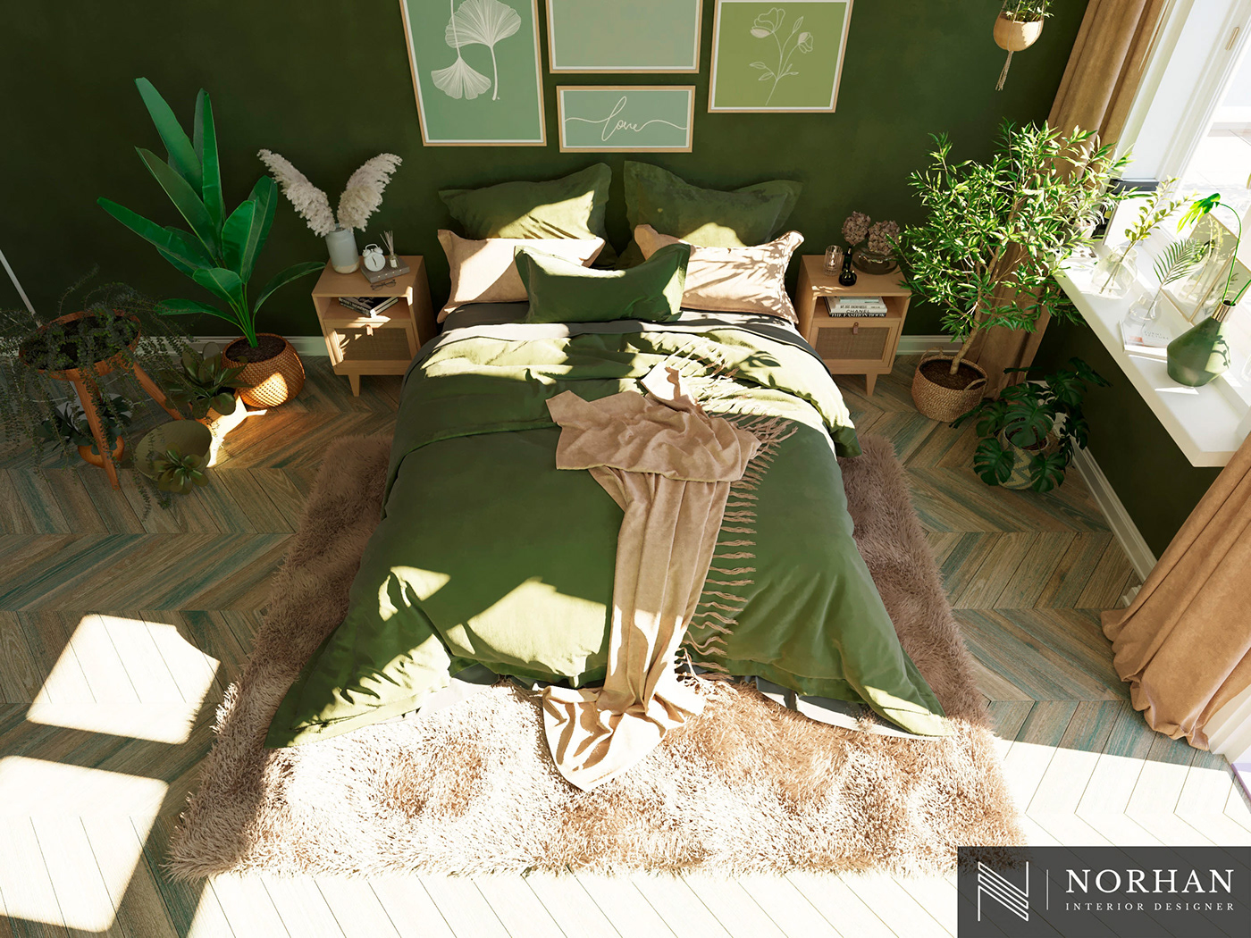 3ds 3ds max 3dsmax bedroom bedroom design Bedroom interior bedroomdesign corona render  green Interior