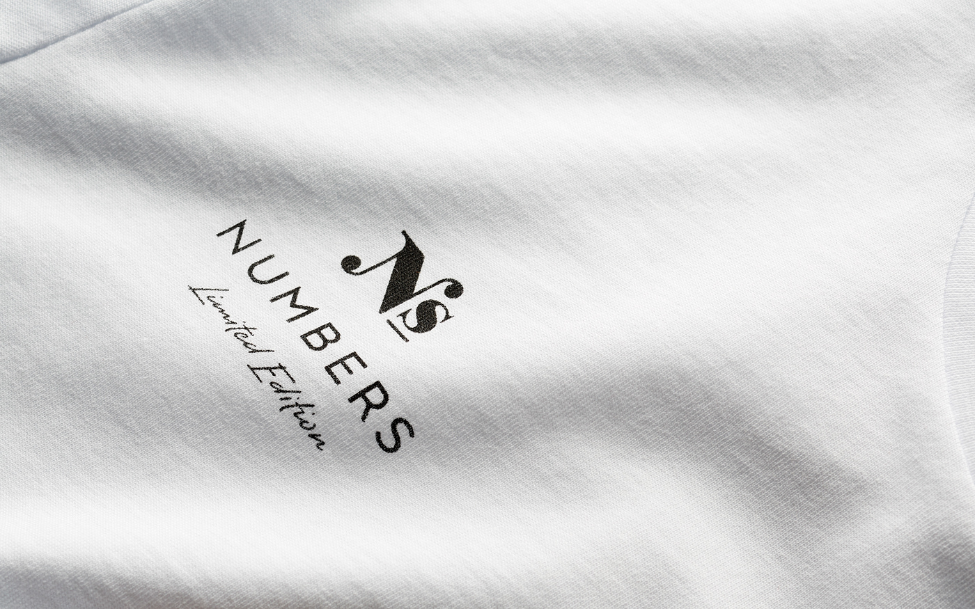 number figure cotton t-shirt White print limited edition Serie shop Label letterpress black certificate