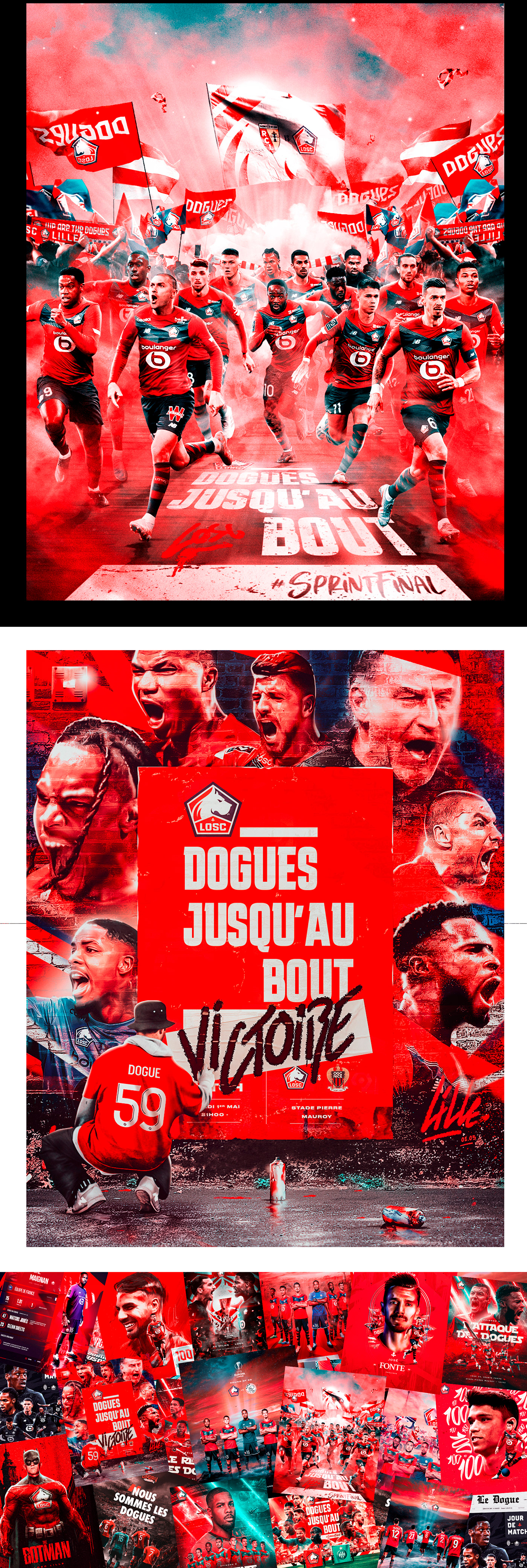 design football GAMEDAY graphic design  Ligue 1 lille LOSC matchday soccer sport