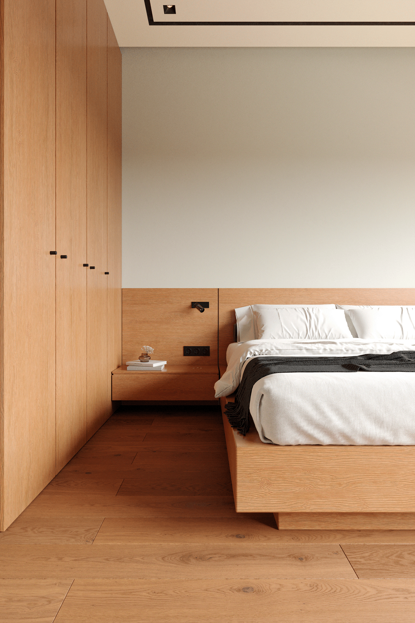 cozy modern wood bedroom Bedroom interior bedroom design bed bedroomdesign Render interior design 