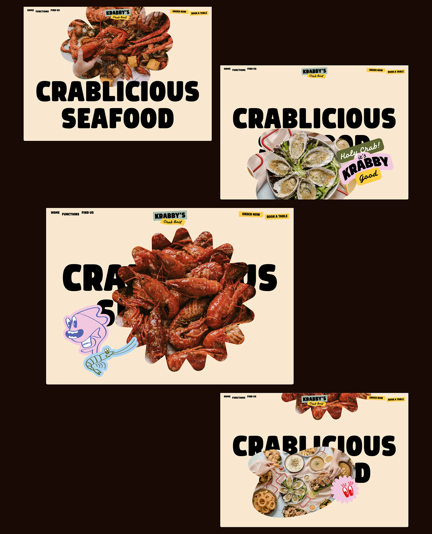 brand identity Fun seafood Signage Website Website Design