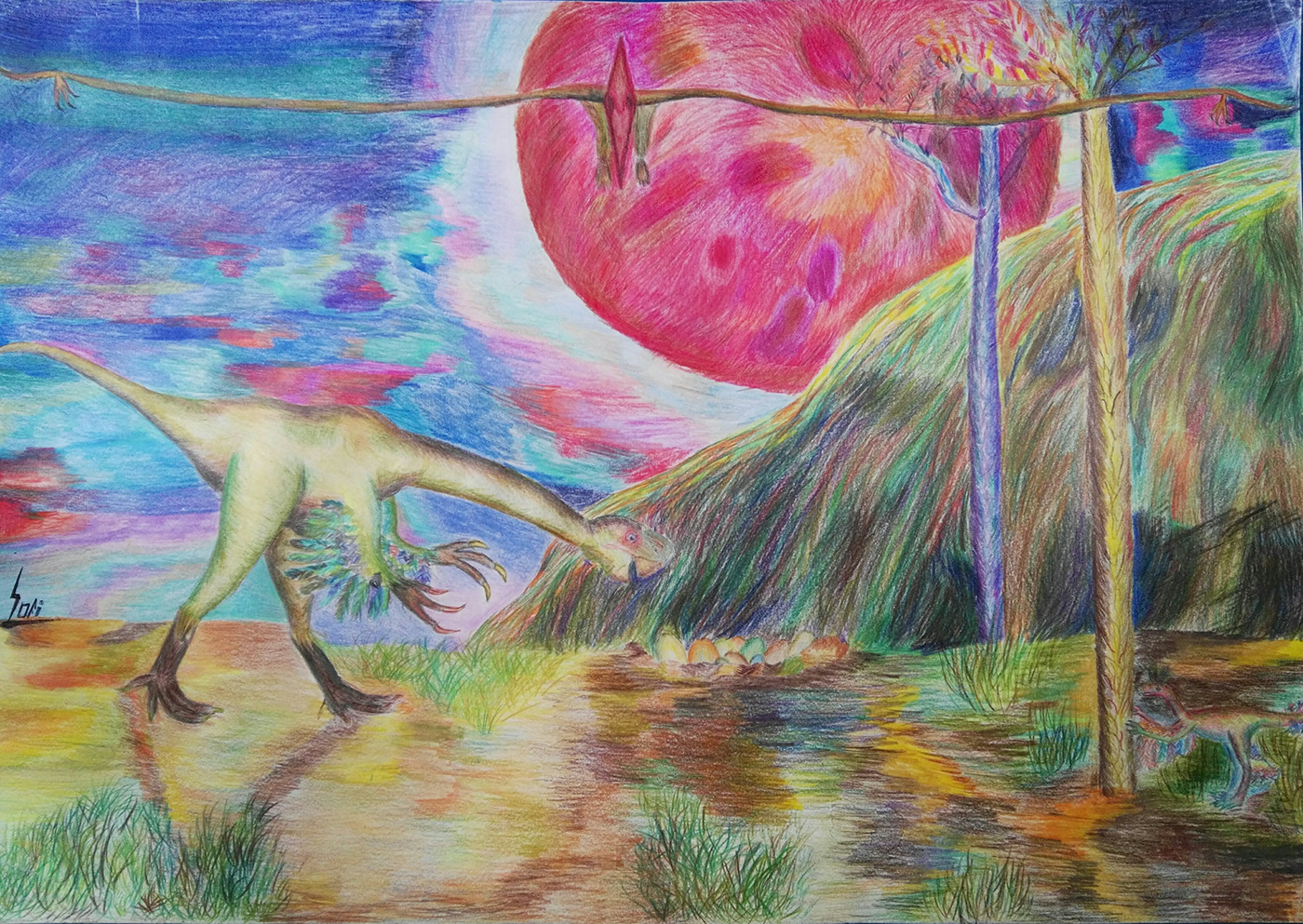 Drawing  draw dibujo arte el principito dinosaurs prehistoric Dinosaurios lapices de colores