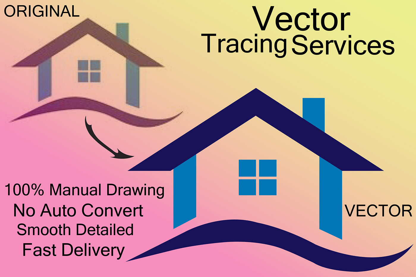 low to high resolution professional vector art raster to vector vecor art vector tracing