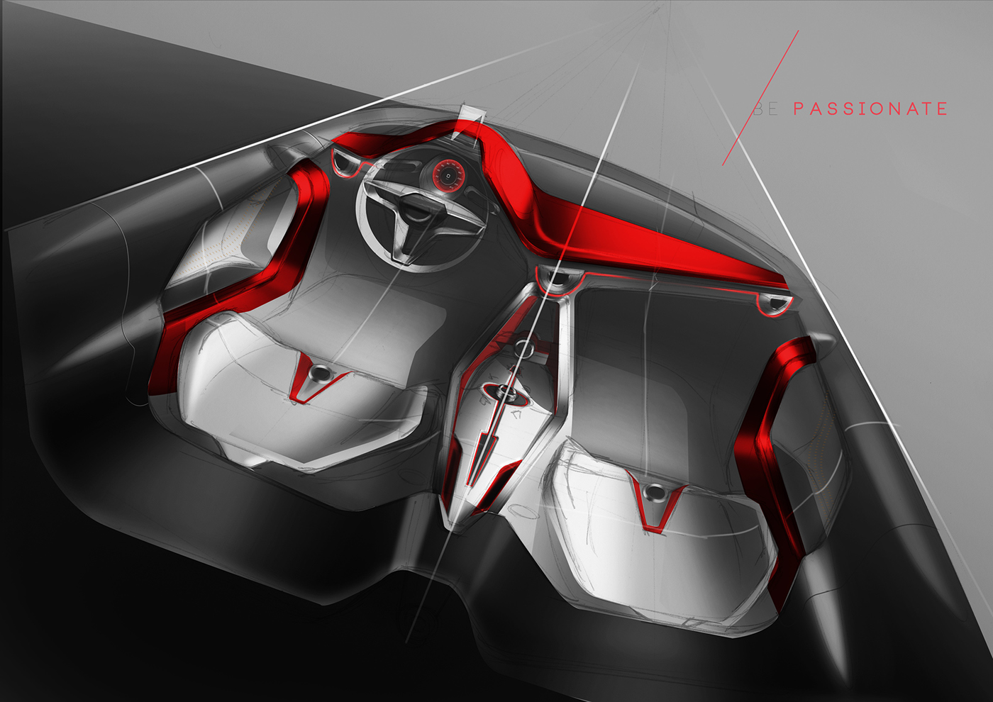jaguar design exterior Interior coupe photoshop rendering sketch automotive   automobile rough sketchbook concept Cars