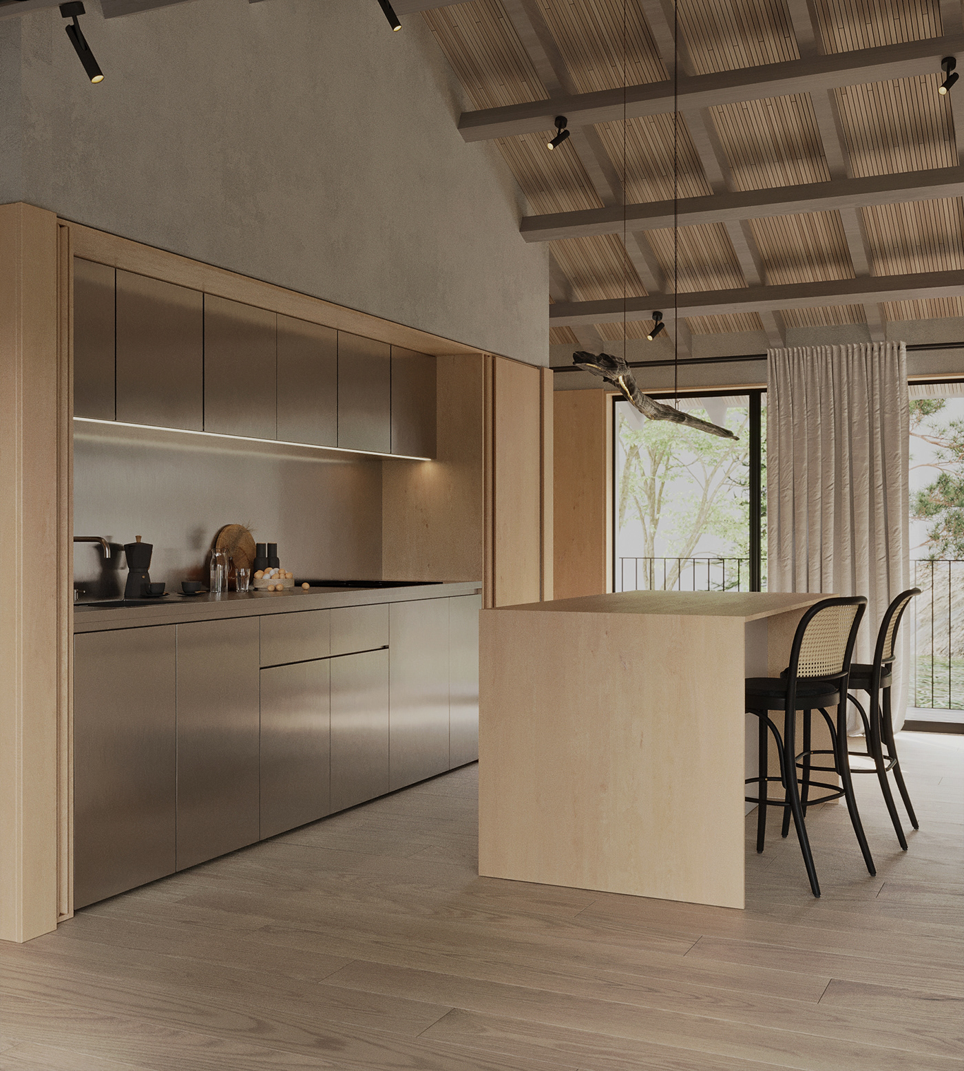 3ds max architecture archviz corona Cottage house interior design  modern Render visualization