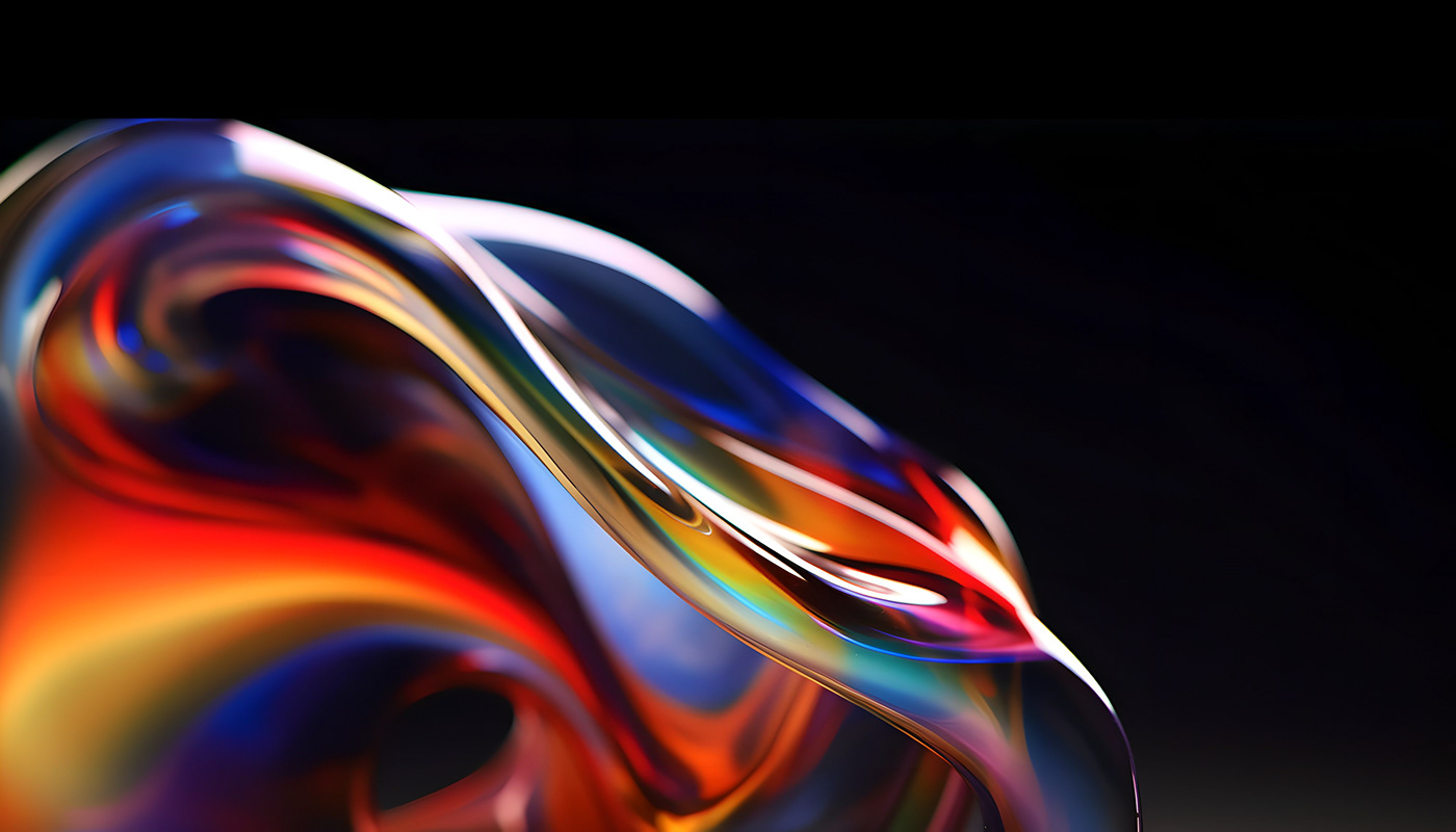 3D abstract ai art color flow glass Liquid motion Render