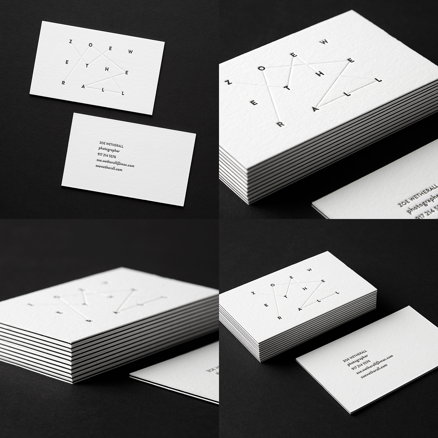 Aerial above graphic minimal clean letterpress triplex Business Cards