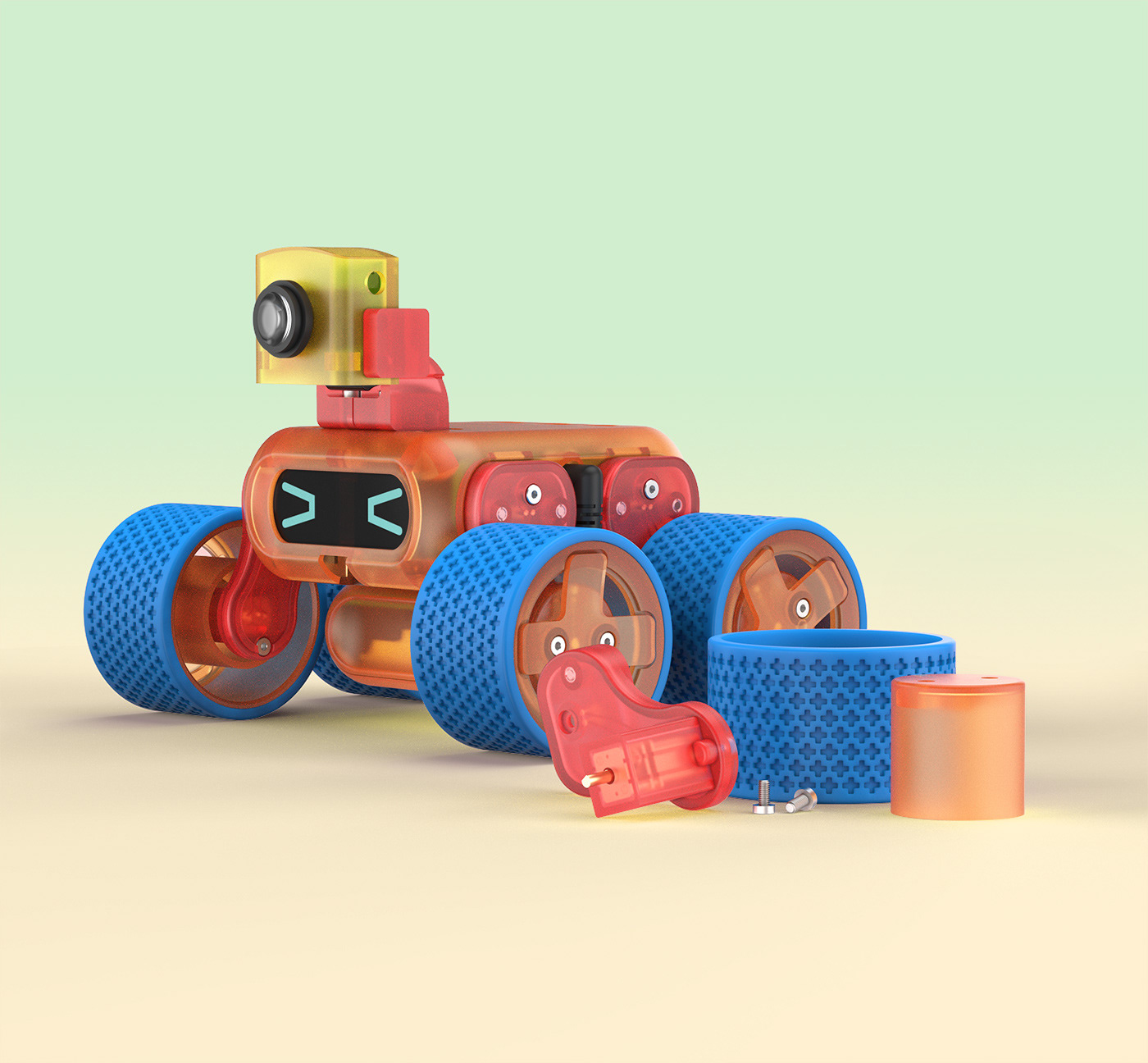 3D 3d print industrial design  learning platform product design  robot toy modular design Raspberry Pi