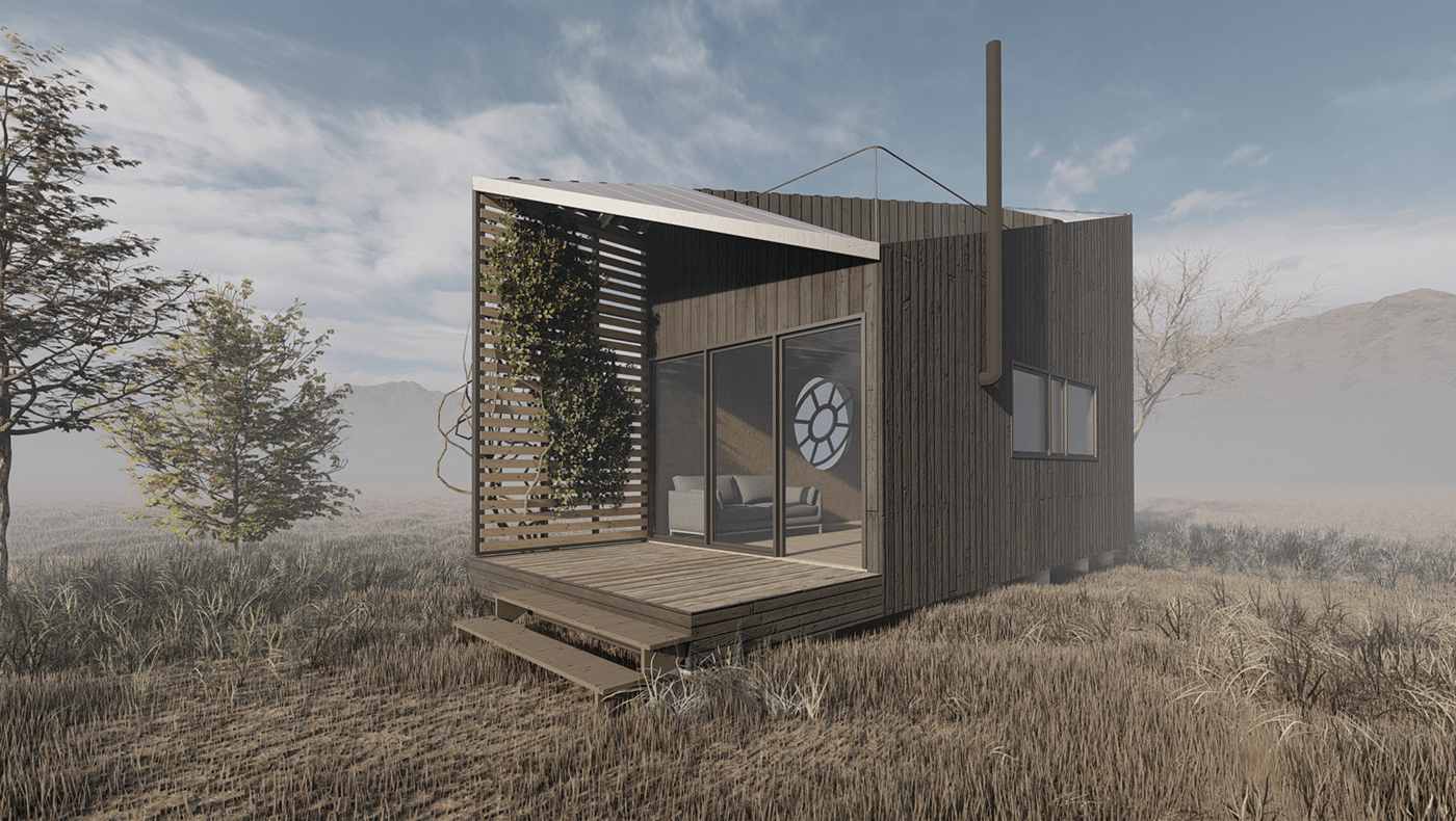 tiny house architecture Render 3D visualization design cabin house HOUSE DESIGN