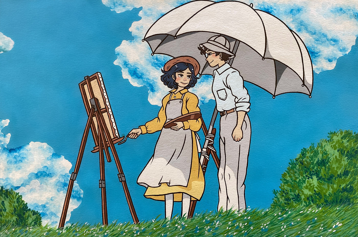 A repaint of a screencap from the Studio Ghibli movie, The Wind Rises.