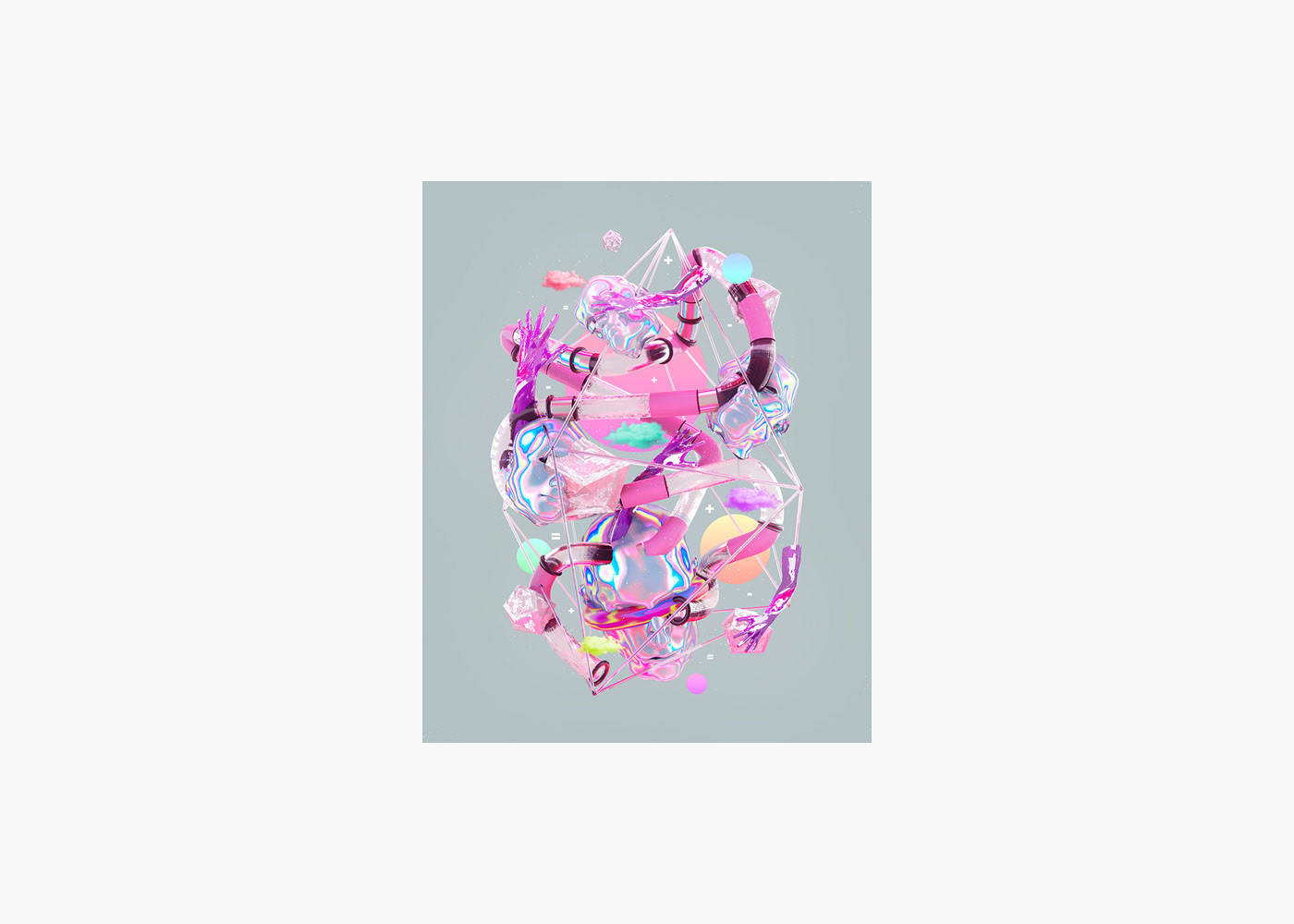 abstract design colorful iridescent gradient geometric 3d art modern vivid klarens 