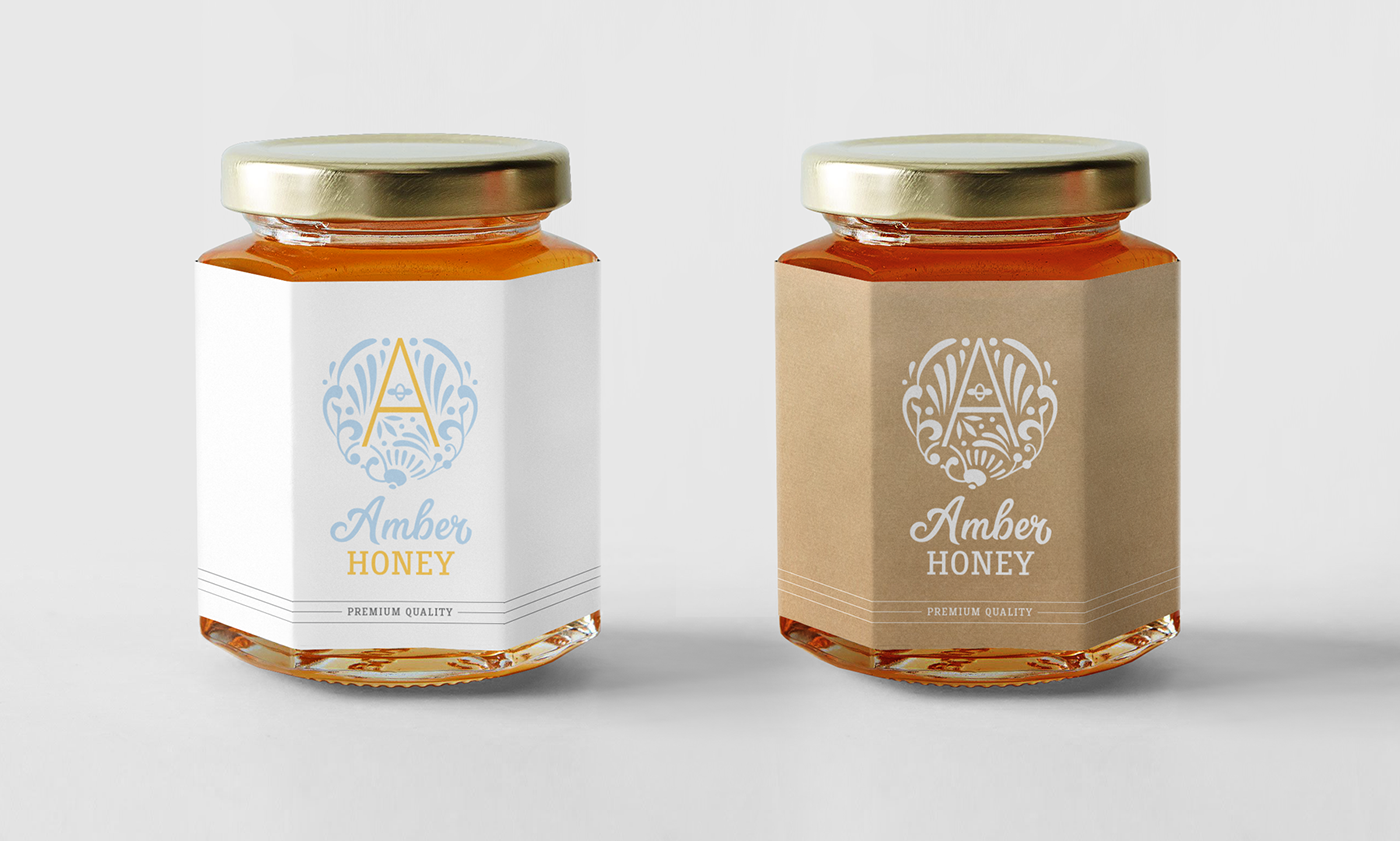 Logo Design honey bee flourish floral identity branding  feminine