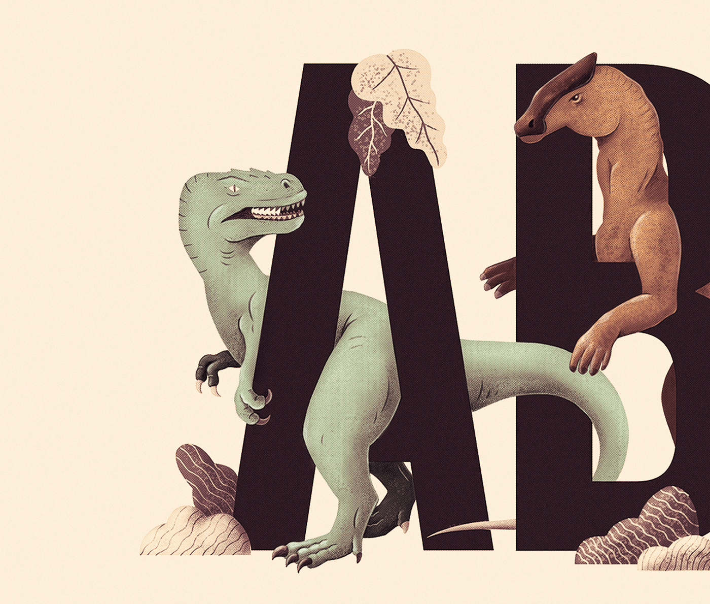 36daysoftype 36daysoftype2020 ABC abecedario alphabet Dino Dinosaur Dinosaurios ILLUSTRATION  vintage